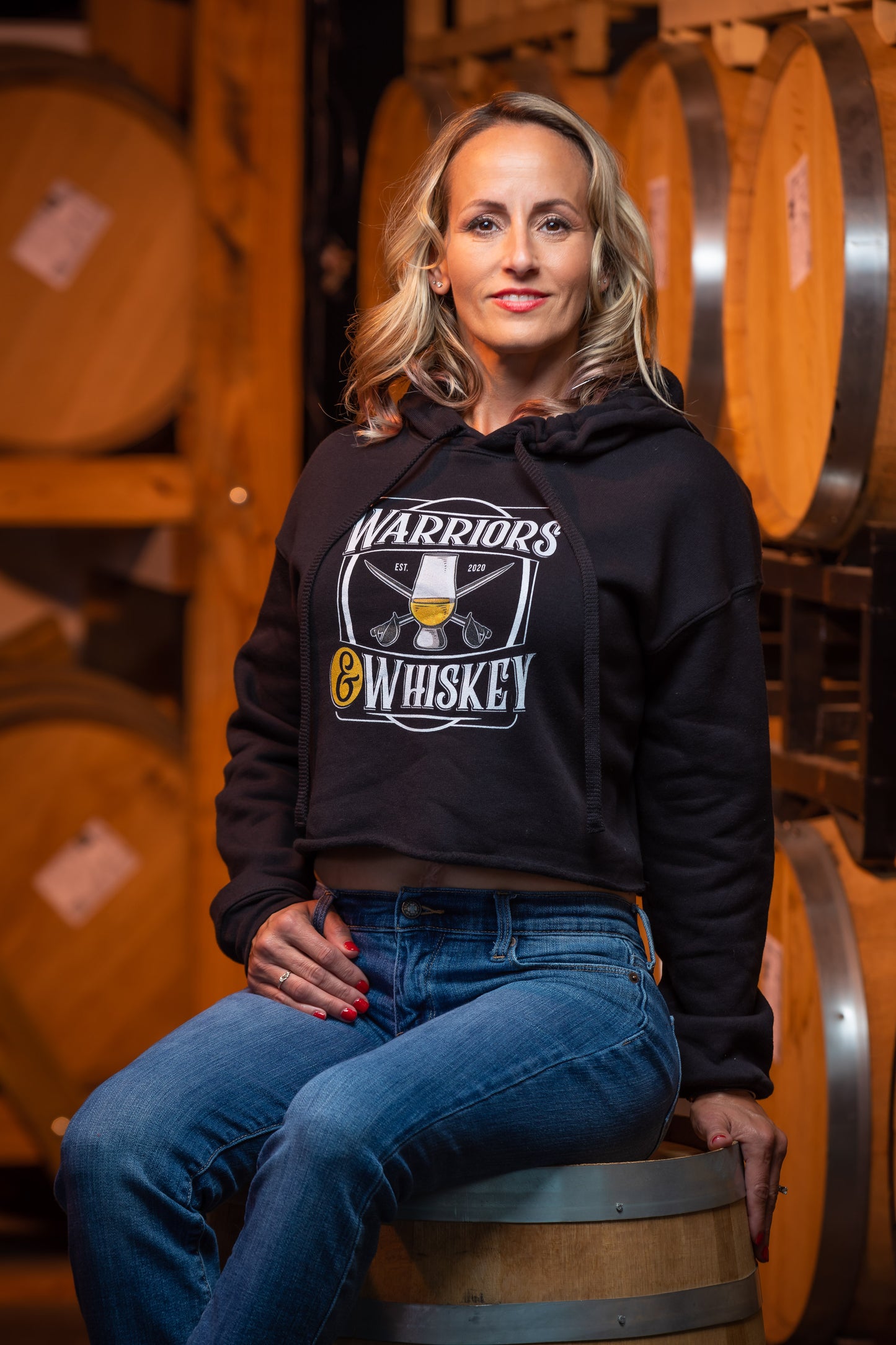 Warriors & Whiskey Women's Crop Hoodie