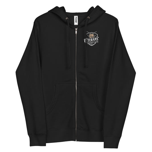 Veterans' Whiskey Club Unisex fleece zip up hoodie