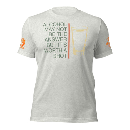 Worth a Shot T-Shirt, Ash shirt front product mockup