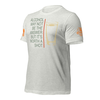 Worth a Shot T-Shirt, Ash Left shirt front product mockup