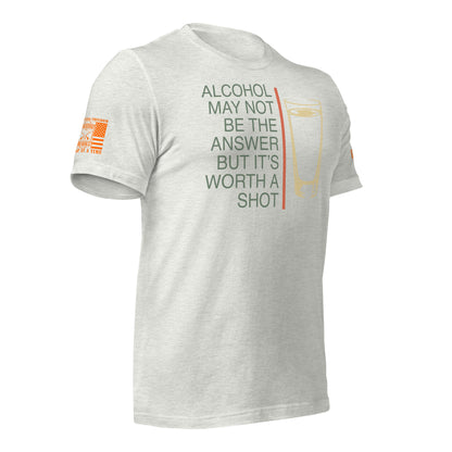 Worth a Shot T-Shirt, Ash Right shirt front product mockup