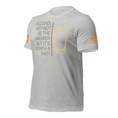 Worth a Shot T-Shirt, Athletic Heather Left shirt front product mockup