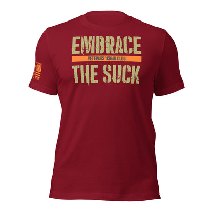 Cardinal Embrace the Suck T-Shirt, front product mockup