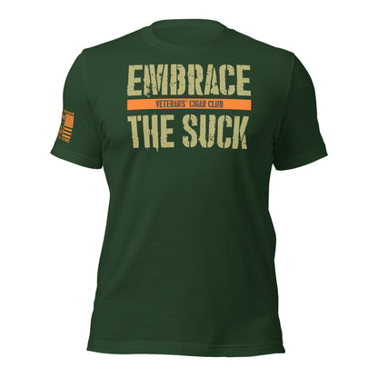 Forest Embrace the Suck T-Shirt, front product mockup