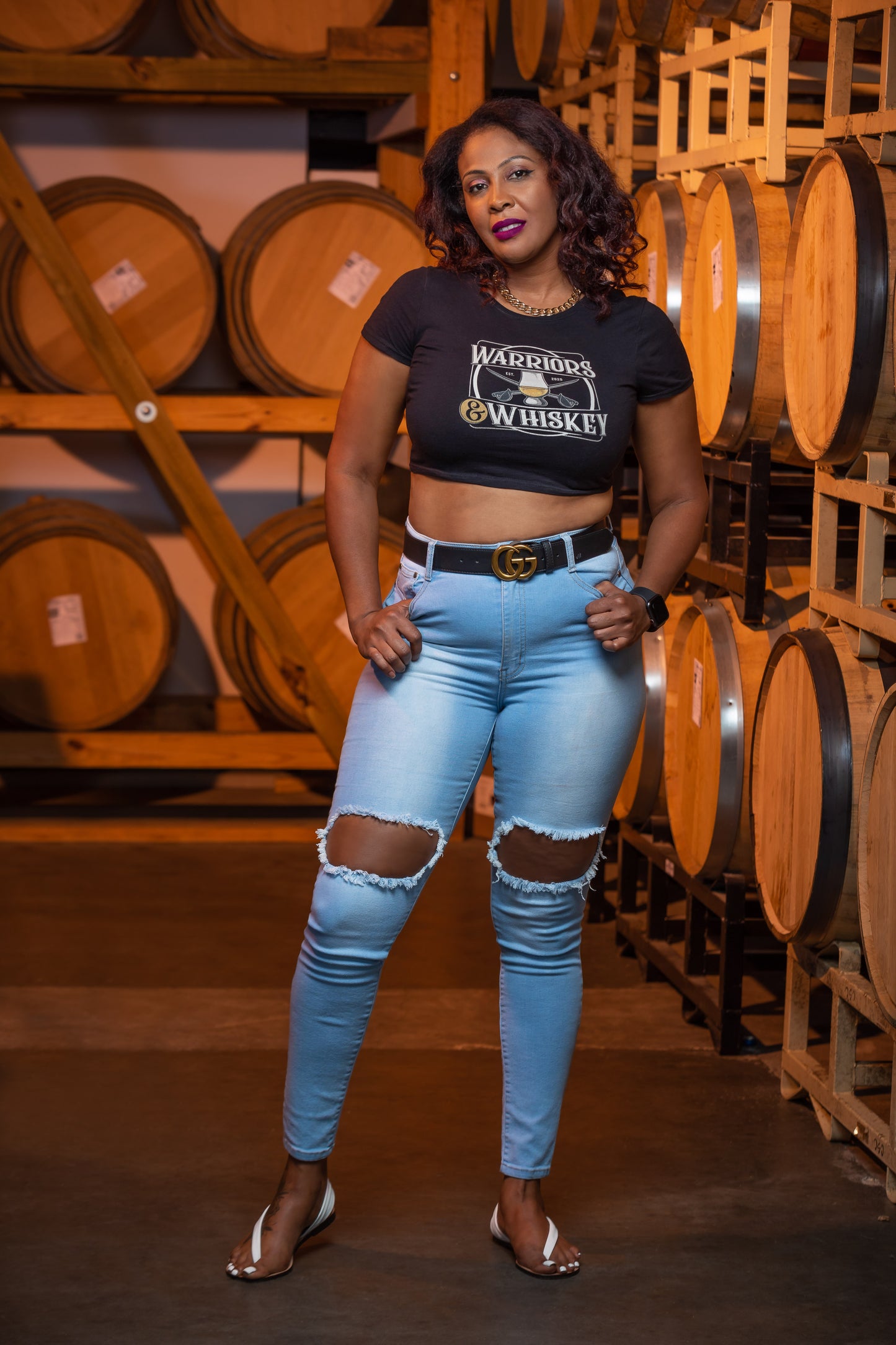 Warriors & Whiskey Women’s Crop Tee