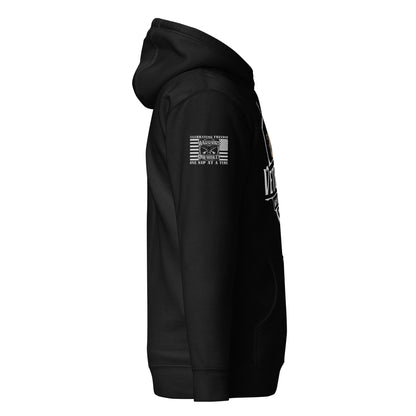Black Veterans’ Whiskey Club Hoodie, right-side product mockup