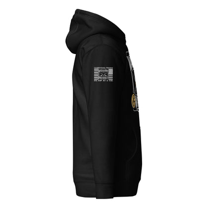Black Warriors & Whiskey Hoodie, right-side product mockup