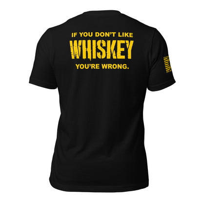 If You Don’t Like Whiskey T-Shirt in Black, back view product mockup