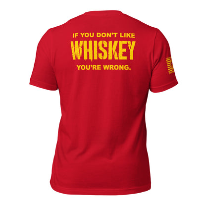 If You Don’t Like Whiskey T-Shirt in Red, back view product mockup