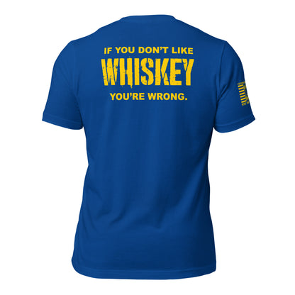 If You Don’t Like Whiskey T-Shirt in True Royal, back view product mockup